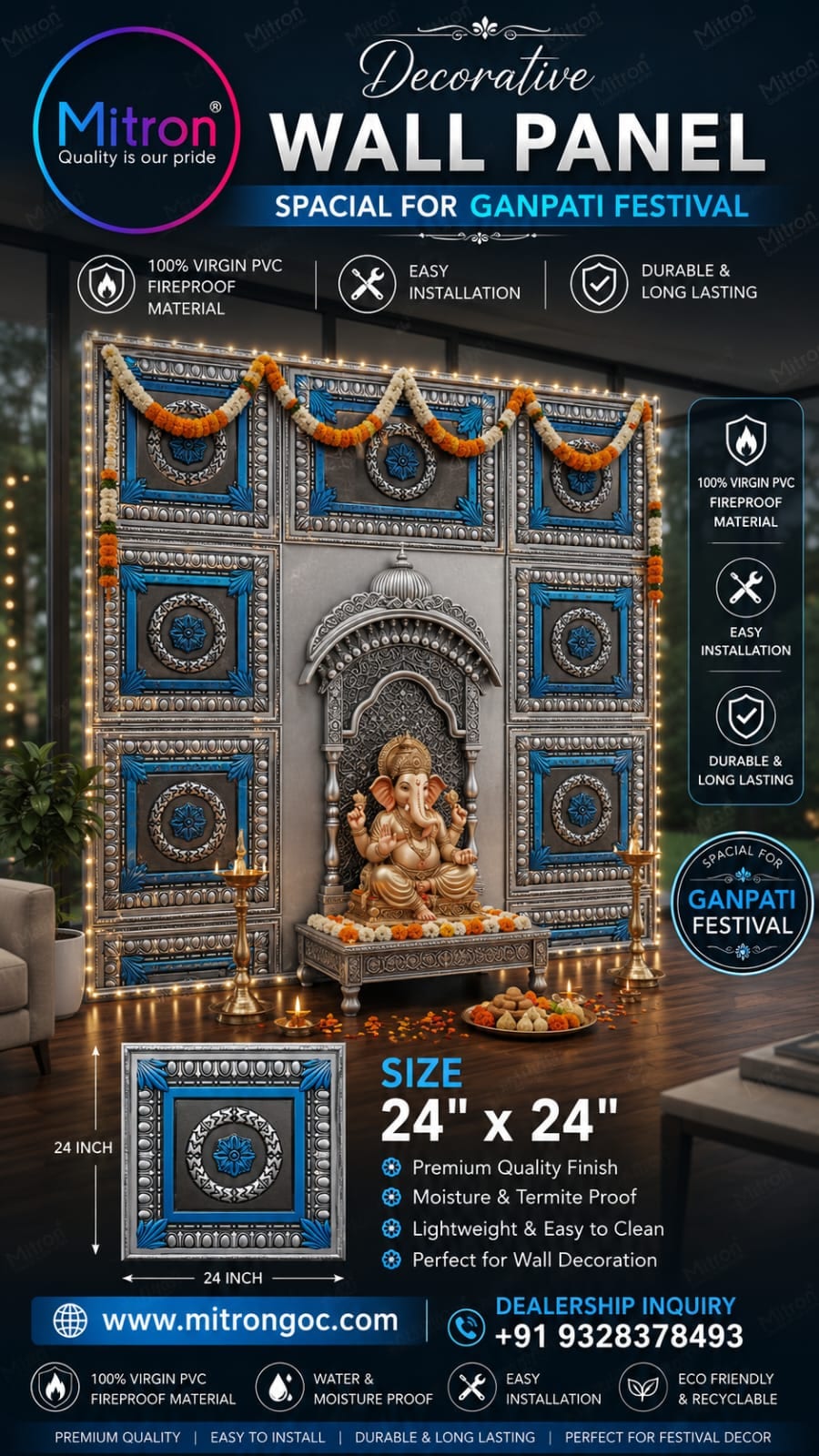 Decorative wall panel spacial for ganpati festival