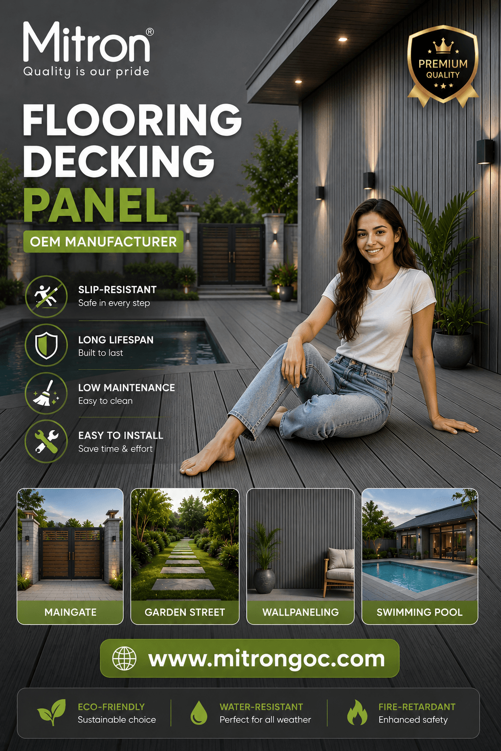 Decking flooring panel