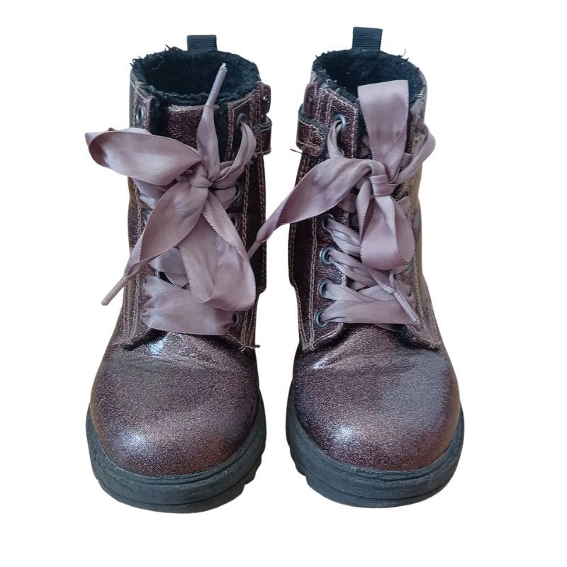 Next Girls Lace-Up Boots, Brown with Golden Touch | UK 8.5F | GUC