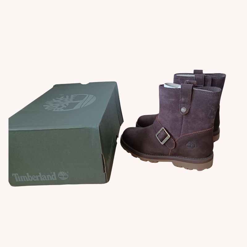 Timberland Courma Kid Warm Lined Zip Boots – Brown Nubuck | NEW | UK Size 13 - Image 1