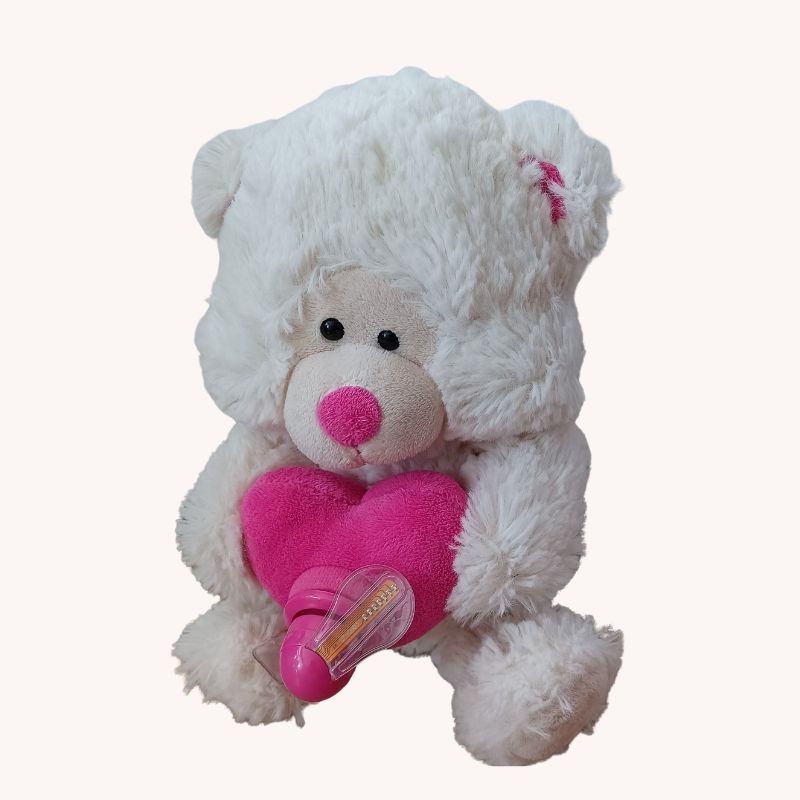 Sound & Light Animated Singing Valentine’s Day Bear with Fan – VGC | Musical Plush Toy - Image 1