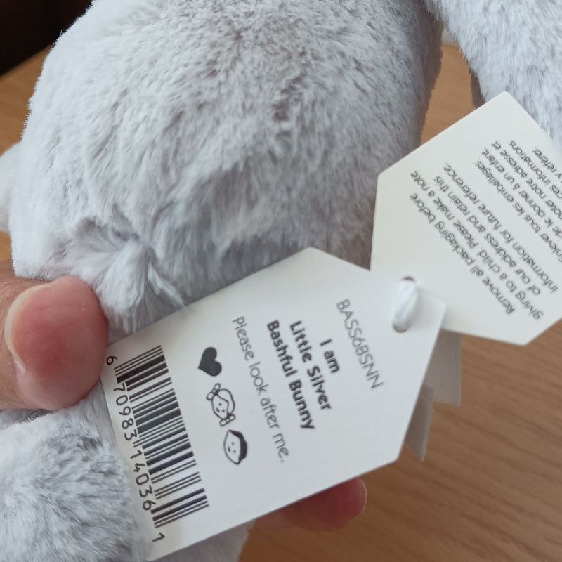 Jellycat Bashful Grey Bunny – Small Plush | NEW with Tag | Soft Toy Gift - Image 3