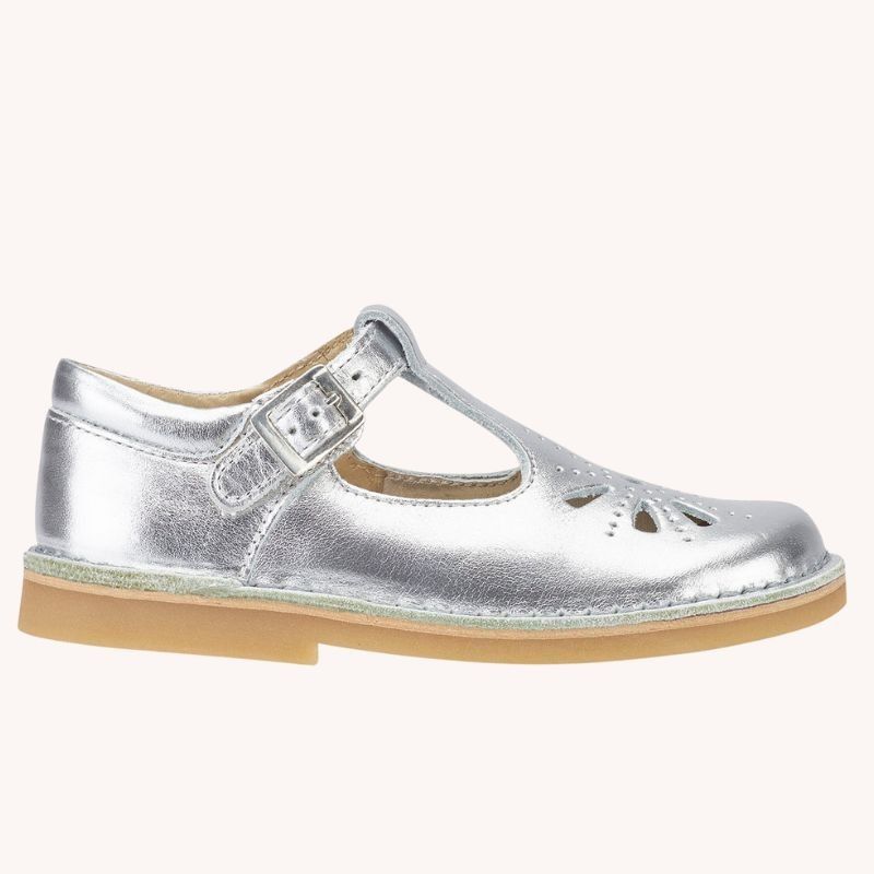 Start-Rite Girls Lottie T-Bar Shoes – Navy Grey Leather | EU 26 / UK 8.5 F Fit | VGUC   - Image 1