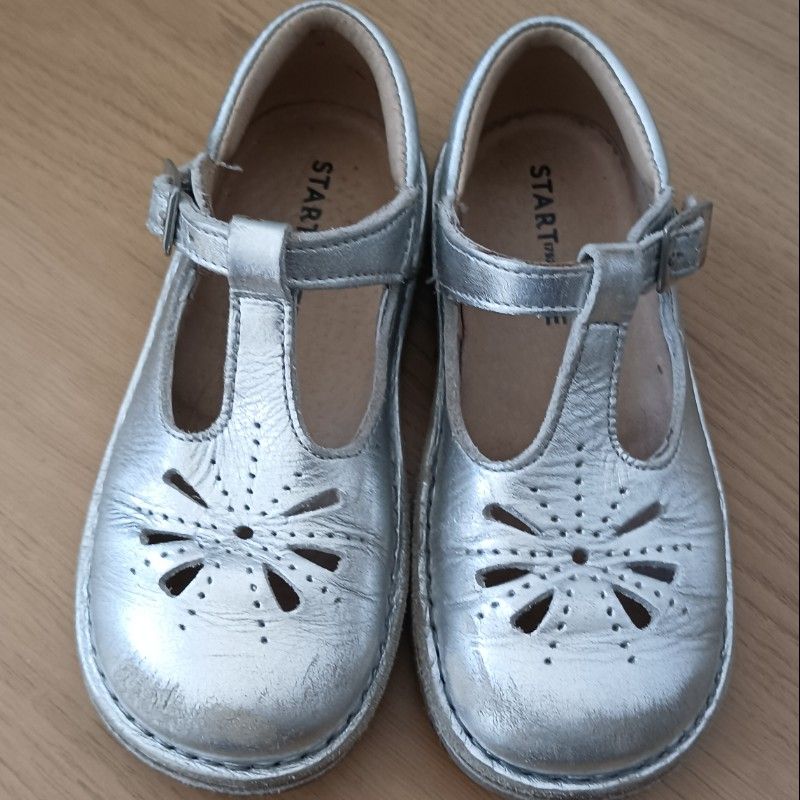 Start-Rite Girls Lottie T-Bar Shoes – Navy Grey Leather | EU 26 / UK 8.5 F Fit | VGUC   - Image 2