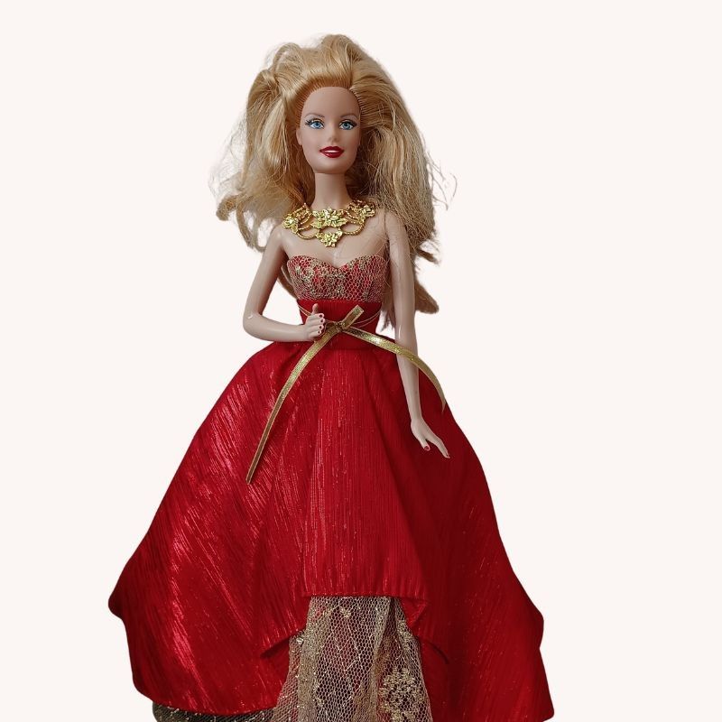 Barbie Collector 2014 Holiday Doll – VGUC | Elegant Red Gown | Special Edition Festive Collectible  