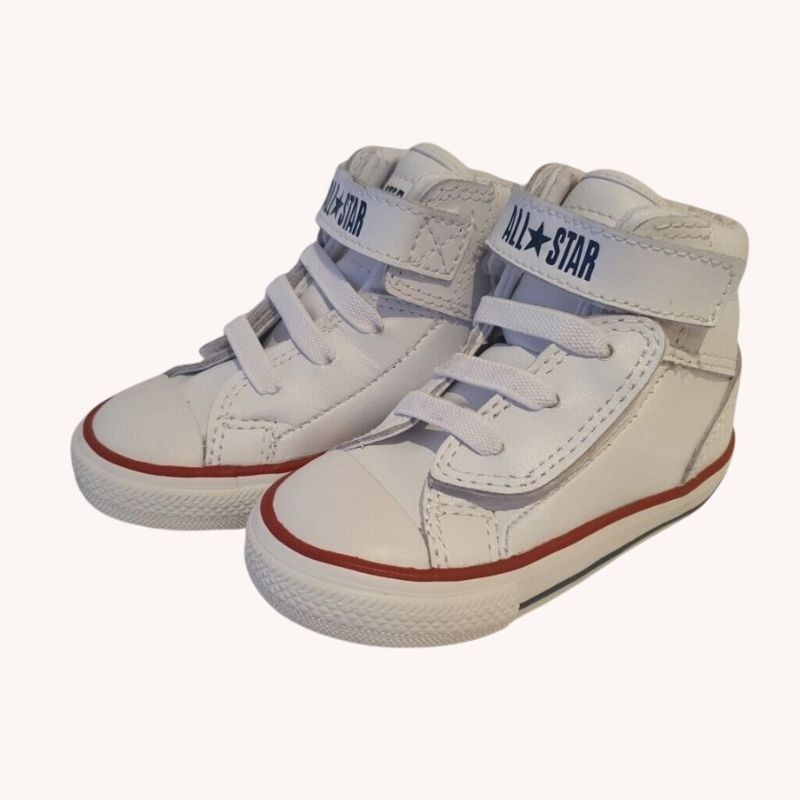 Converse Chuck Taylor All Star Padded Collar Trainers – White/Red | Kids UK Size 7 | VGC