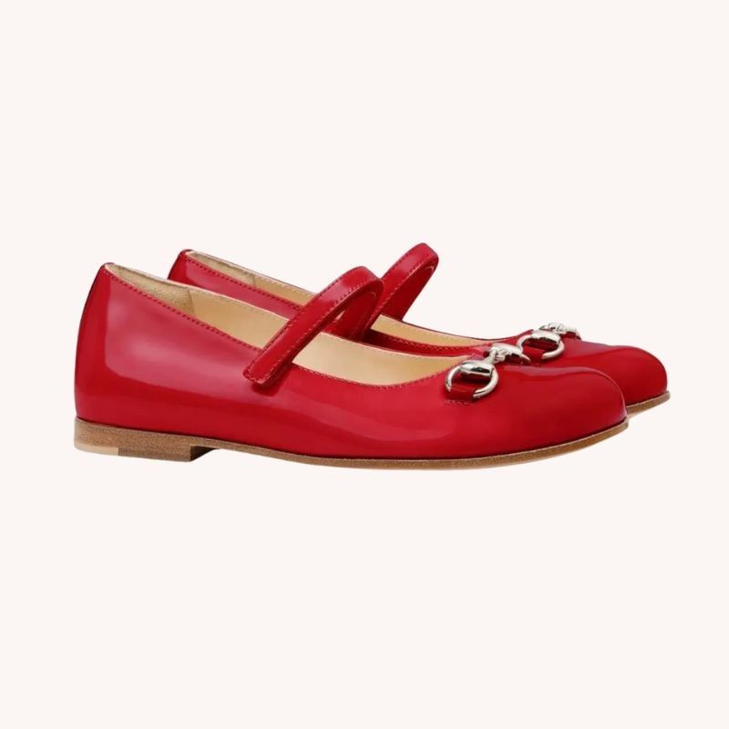 Gucci Kids Horsebit Red Leather Shoes – UK Size 1 (9") | VGUC | Luxury Designer Footwear