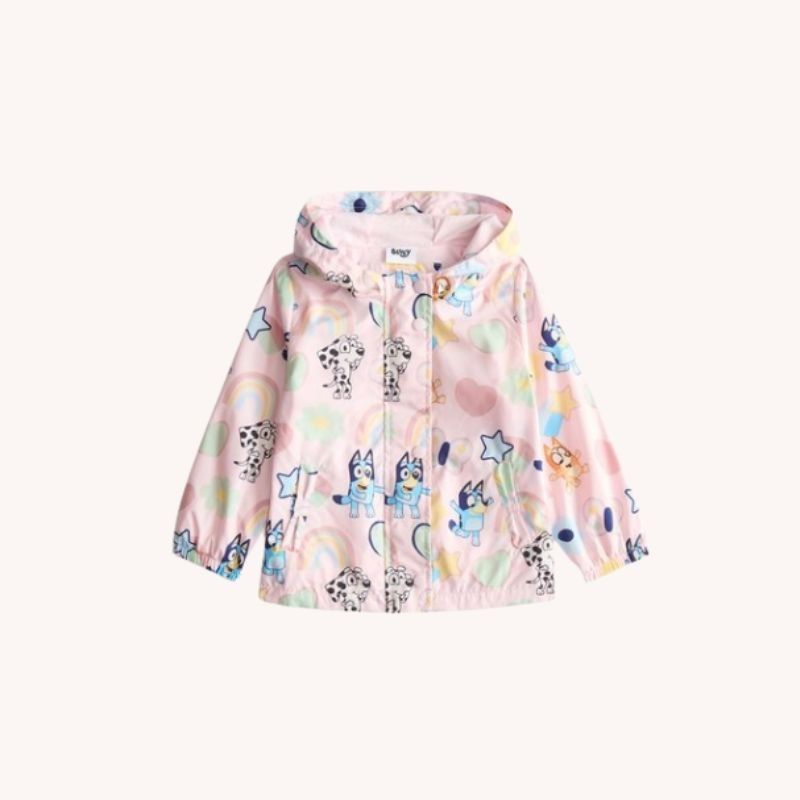 TU Bluey Pink Character Print Rain Mac Jacket – Size 92-98 cm (2-3 Years) | VGC     