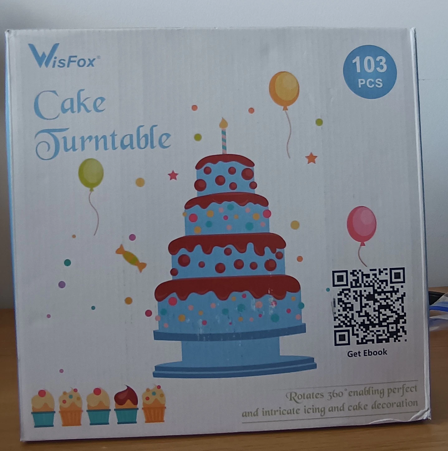 WisFox 103 PCS Cake Decorating Kit with Turntable Professional Baking Set-NEW