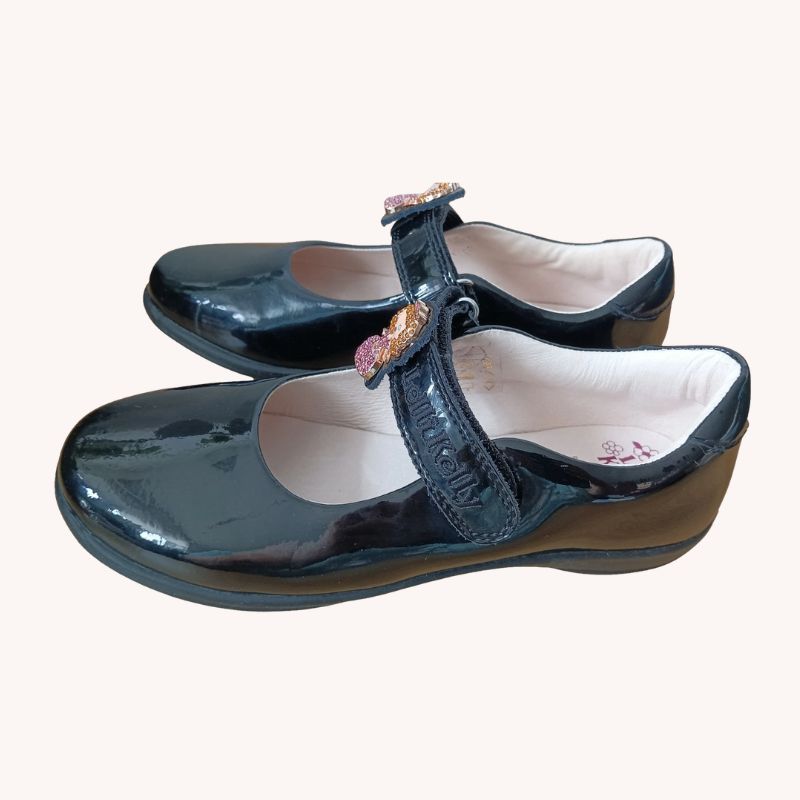 Lelli Kelly LK 8315 PRINNY Princess Black Patent Interchangeable School Shoes - Image 1