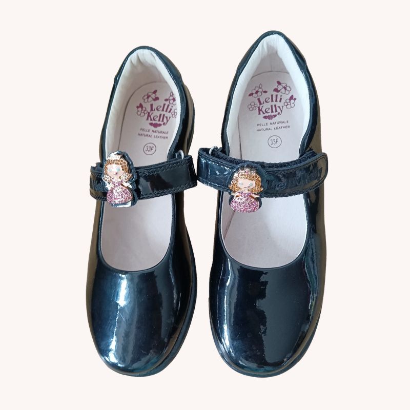 Lelli Kelly LK 8315 PRINNY Princess Black Patent Interchangeable School Shoes - Image 3
