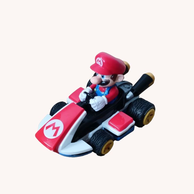 Nintendo Mario Kart Pull-Back Racer – Mario Red White Kart – VGUC - Image 1