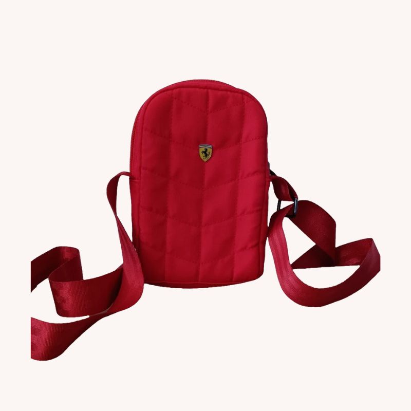 Ferrari Red Unisex Polyester Sling Bag – Compact & Stylish (11 x 8 x 1 Inch)