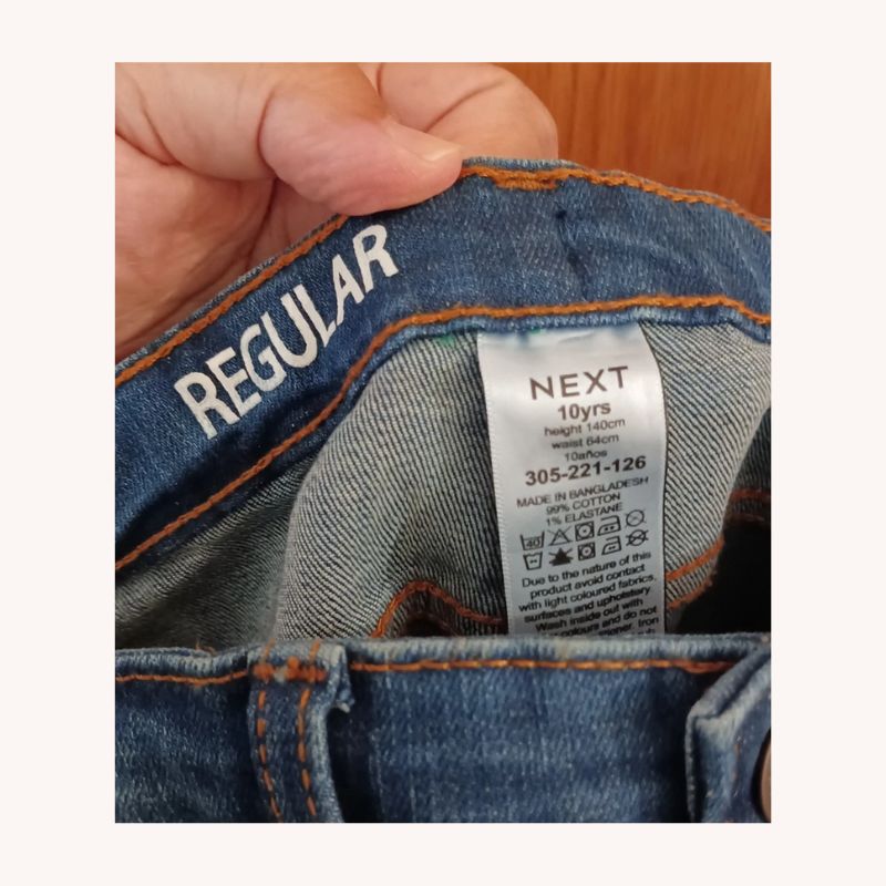 Next Regular Fit Blue Jeans – Age 10 Years | Height 140cm | Waist 64cm – EUC - Image 3