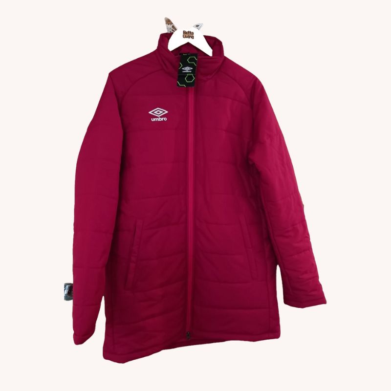 Umbro Men's Padded Training Anorak Jacket – Jester Red Vermillion – Size L – NEW - Image 1