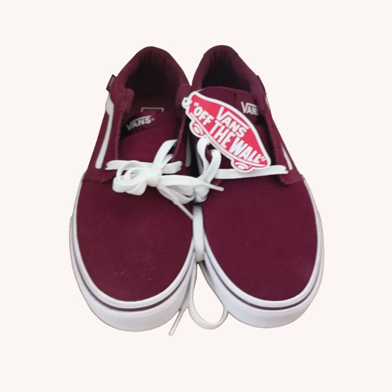VANS Chapman Stripe Leather Lace-Up Shoes – Maroon – UK 7.5 – NEW with Tag - Image 2
