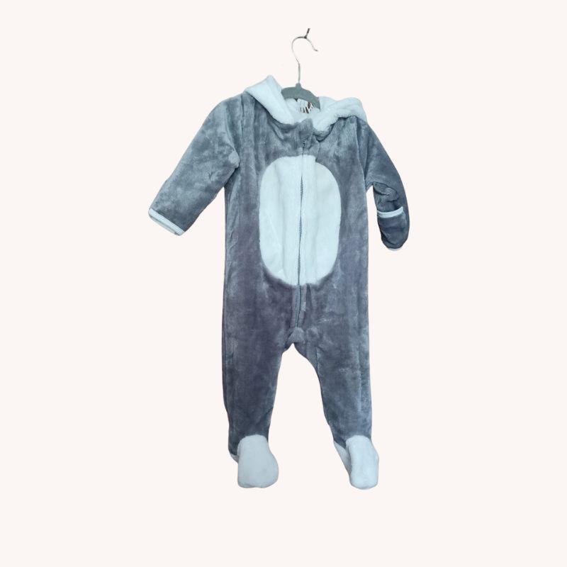 Baby Mack Infant Fleece Fur Plush Dog Gray Pug Bodysuit Costume – Size 3-6 Month - Image 3