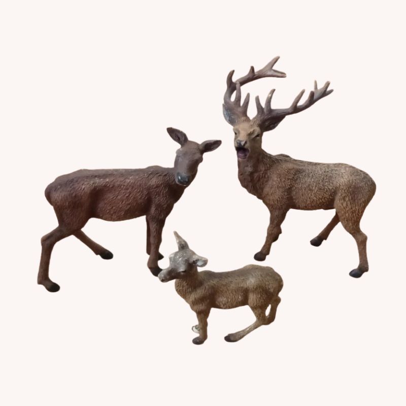 Schleich Red Deer Figures – Set of 3 – Very Good Condition
