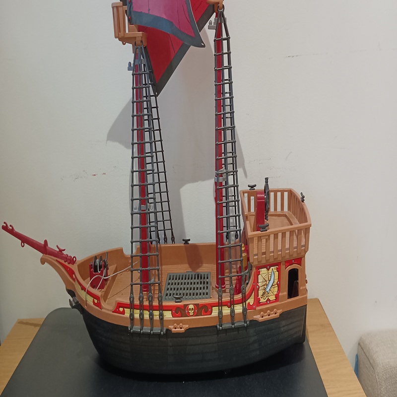 PLAYMOBIL Pirates 70411 Pirate Ship with Figures | Floating | Used VGUC - Image 2