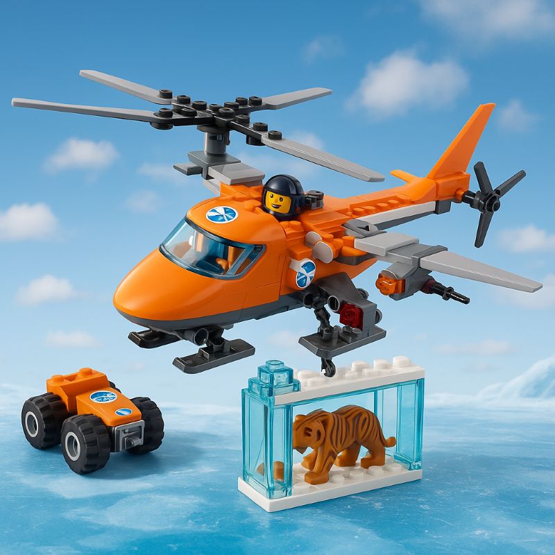 LEGO City Arctic Air Transport 60193 | Used VGUC | Helicopter & Mammoth Set - Image 1