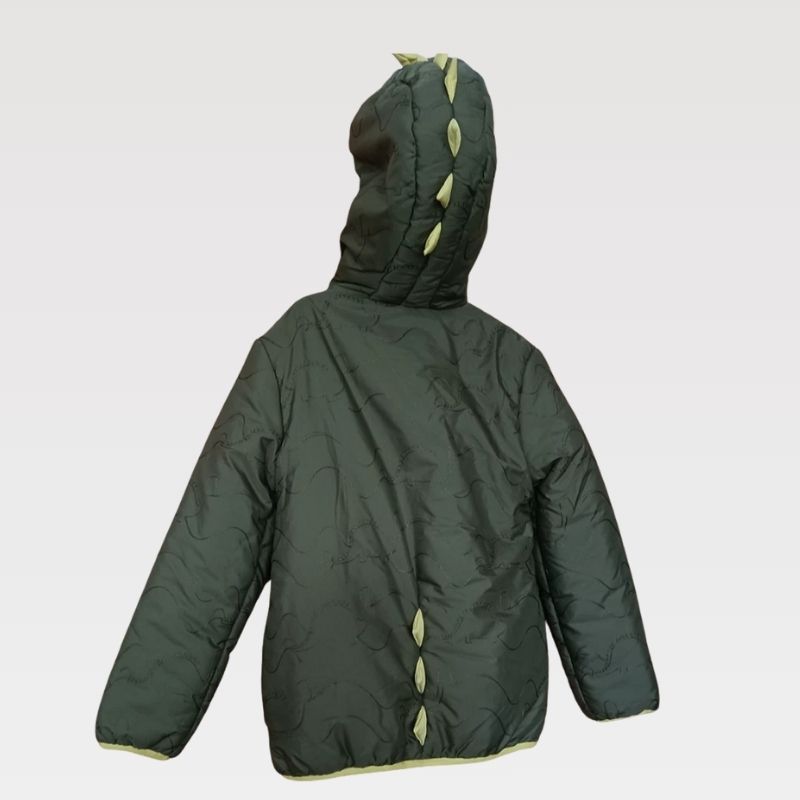 M&S Kids Jacket – Green Dino Novelty Hooded – Size 6–7 Years – New with Tag - Image 3