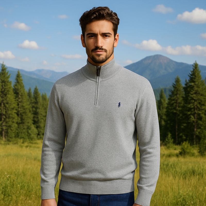 Polo Ralph Lauren Half-Zip Sweater – Size XL – Grey, Good Condition