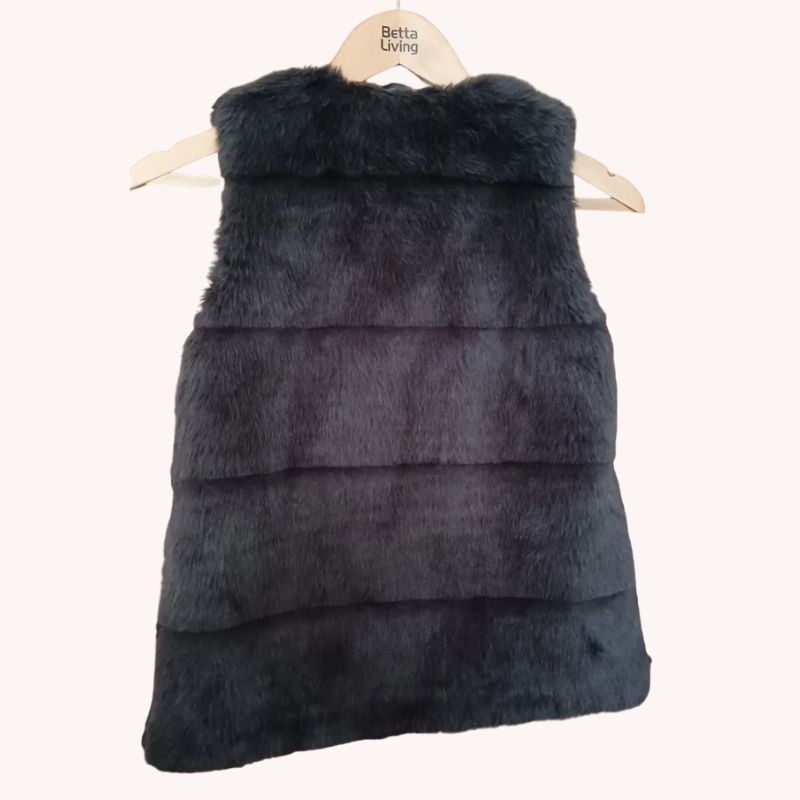 Zara Girls Kids Outerwear Faux Fur Vest, Dark Grey Size 8/9 –Very Good Condition - Image 2