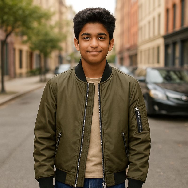 River Island Bomber Jacket – Olive Green – Size M – Very Good Condition