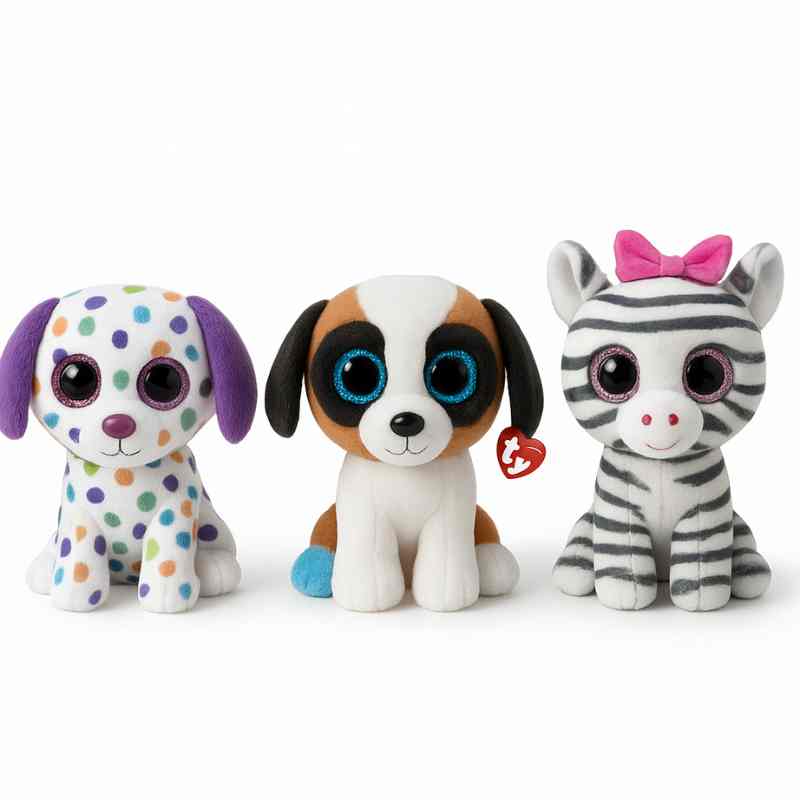 TY Beanie Boos Mini Boo Figures – Set of 3 (1 Cat, 2 Dogs) – VGC - Image 3