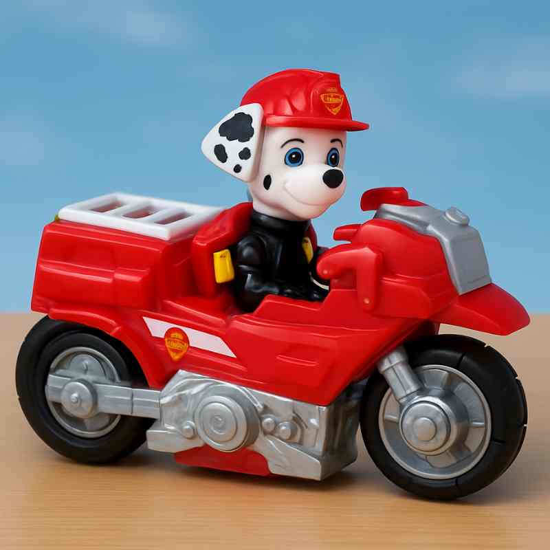 PAW Patrol Moto Pups Marshall’s Deluxe Pull Back Motorcycle Vehicle with Wheelie - Image 1