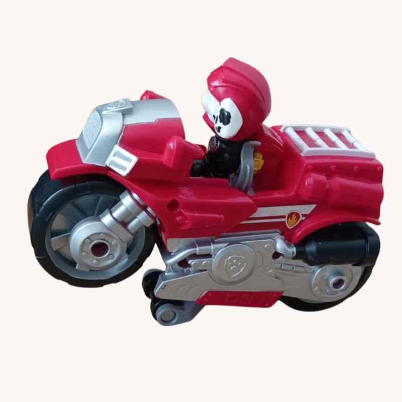 PAW Patrol Moto Pups Marshall’s Deluxe Pull Back Motorcycle Vehicle with Wheelie - Image 3