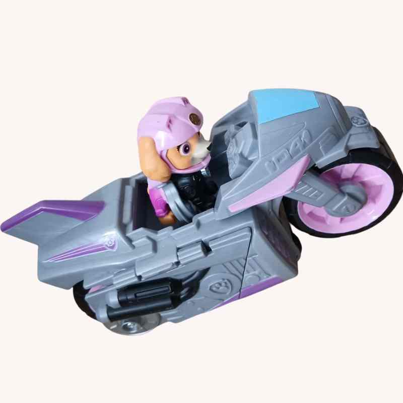 PAW Patrol Moto Pups Skye’s Deluxe Pull Back Motorcycle Vehicle with Wheelie - Image 2