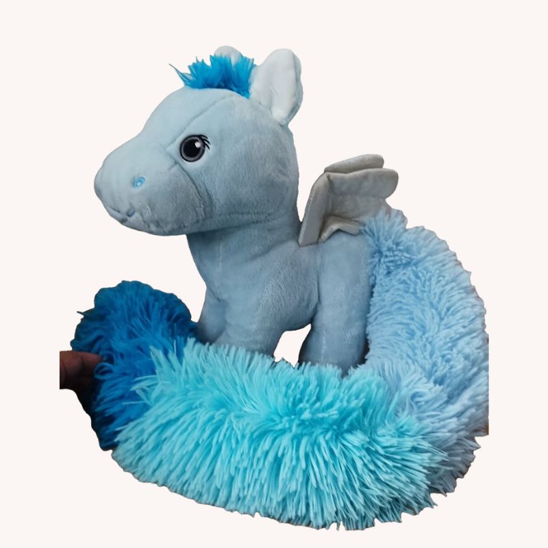 GUND Beautifurtails Baby Blue Pegasus Long Tail Stuffed Animal Plush Toy – VGC - Image 2