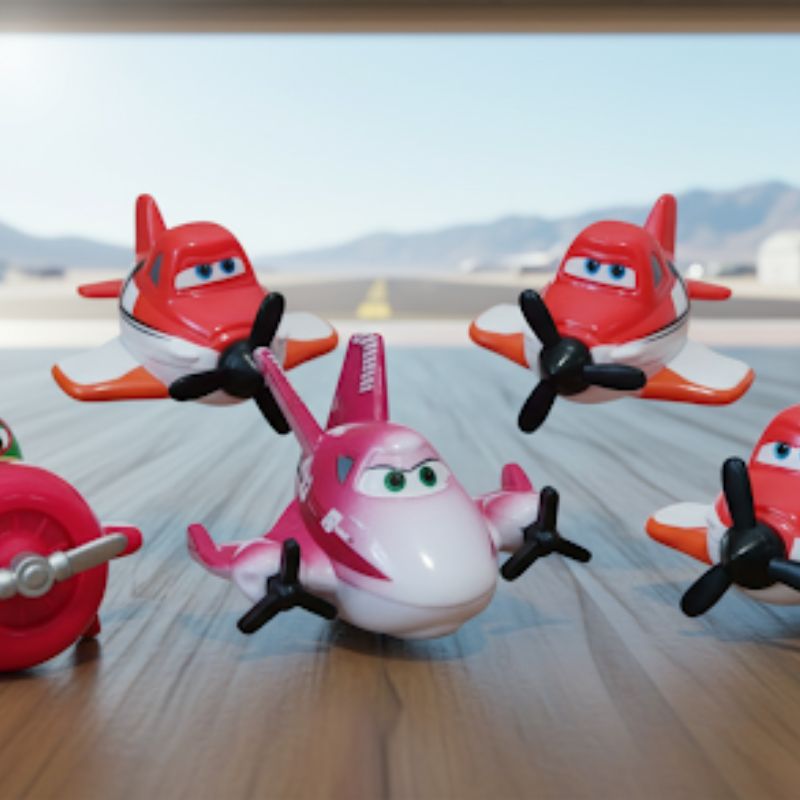 Disney Super Wings Mini 5Figures Set – Rochelle, El Chupacabra, Jetts & More VGC