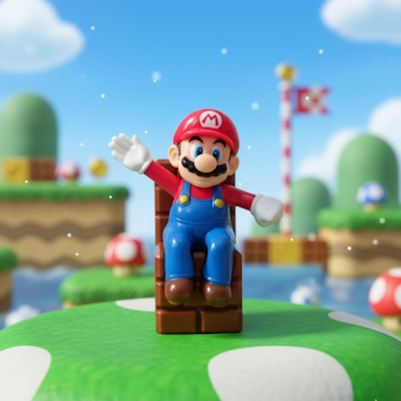 Nintendo Super Mario Waving in Chair – McDonald’s Happy Meal Toy 2017 – VGUC - Image 1