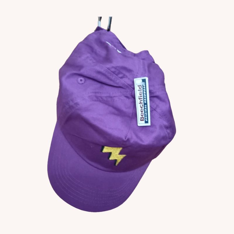 Beechfield Purple Baseball Cap Lightning Bolt Embroidered Hat – NWT - Image 2