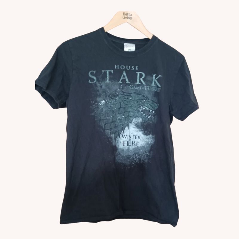 Game of Thrones House Stark T-Shirt – Black – Size M | VGC - Image 2