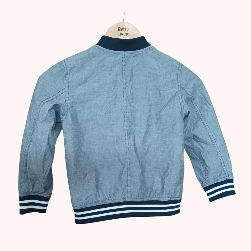 H&M Light Blue Bomber Jacket, smart design – Size 5-6 Years | VGC - Image 4