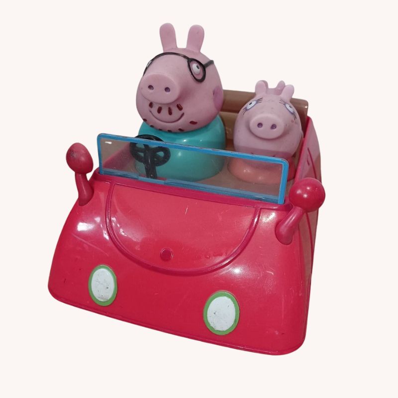 Peppa Pig – Peppa’s Family Car with Mummy Pig, Daddy Pig & George Figures – VGUC - Image 3