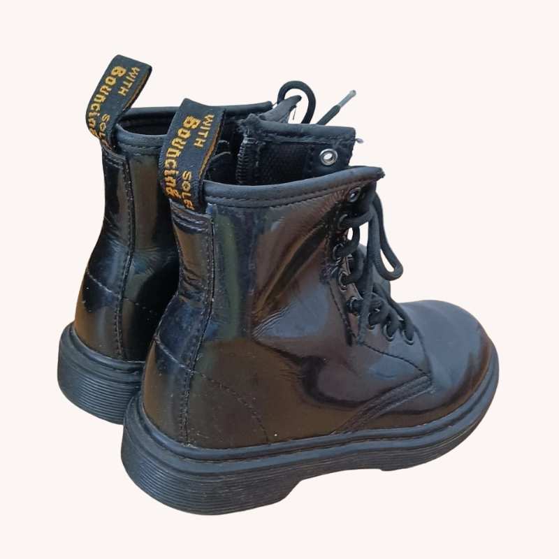 Dr. Martens Black Leather Kids Boots – Size UK 12 – Very Good Used Condition - Image 2