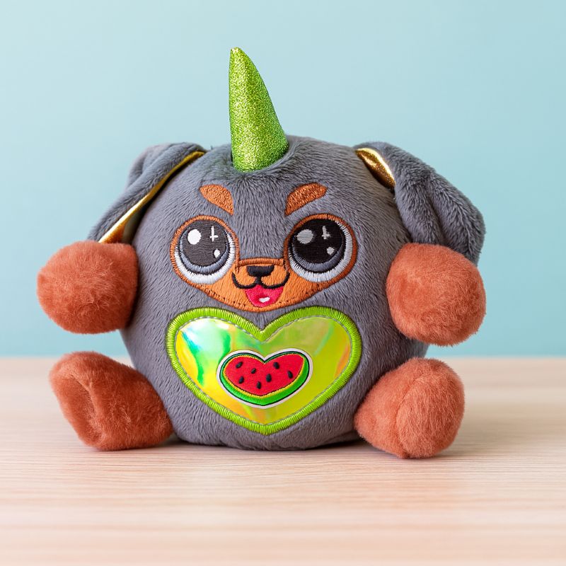 Zuru Rainbocorns Puppycorn Plush | Sparkle Heart Watermelon | VGUC | Toy
