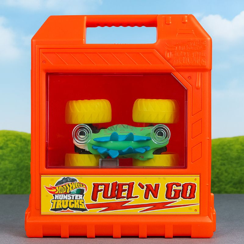 Hot Wheels Monster Trucks Fuel 'N Go Playset – Launch & Storage Station | New
