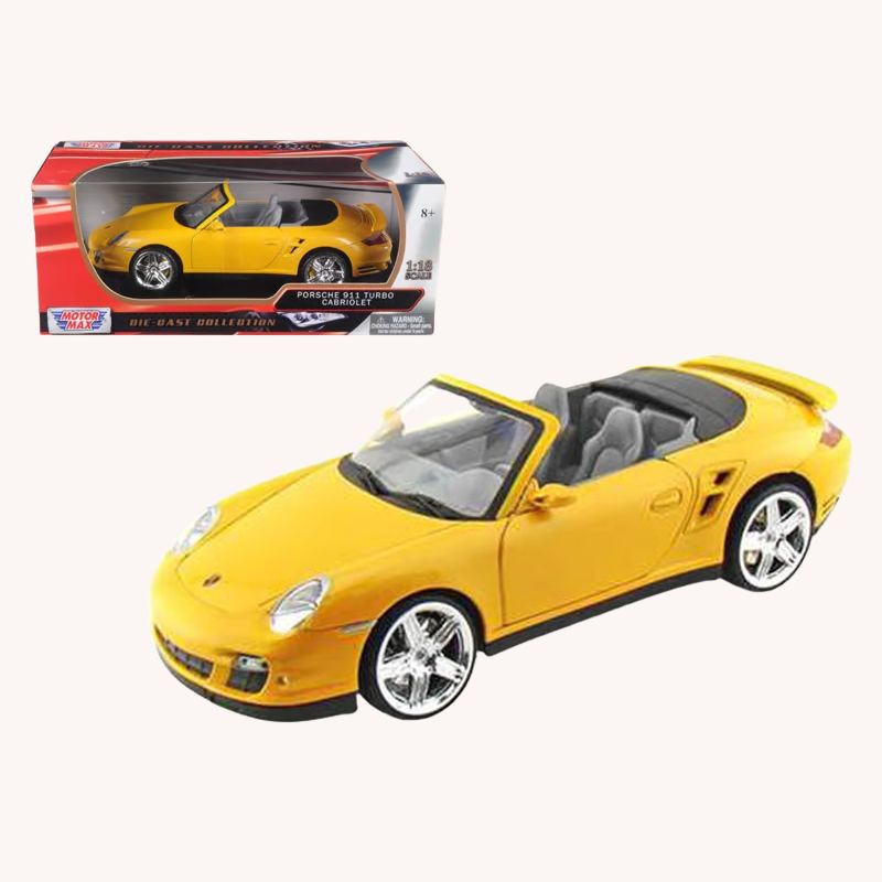 Porsche 911 (997) Turbo Convertible Diecast Model – Yellow | VGUC - Image 2