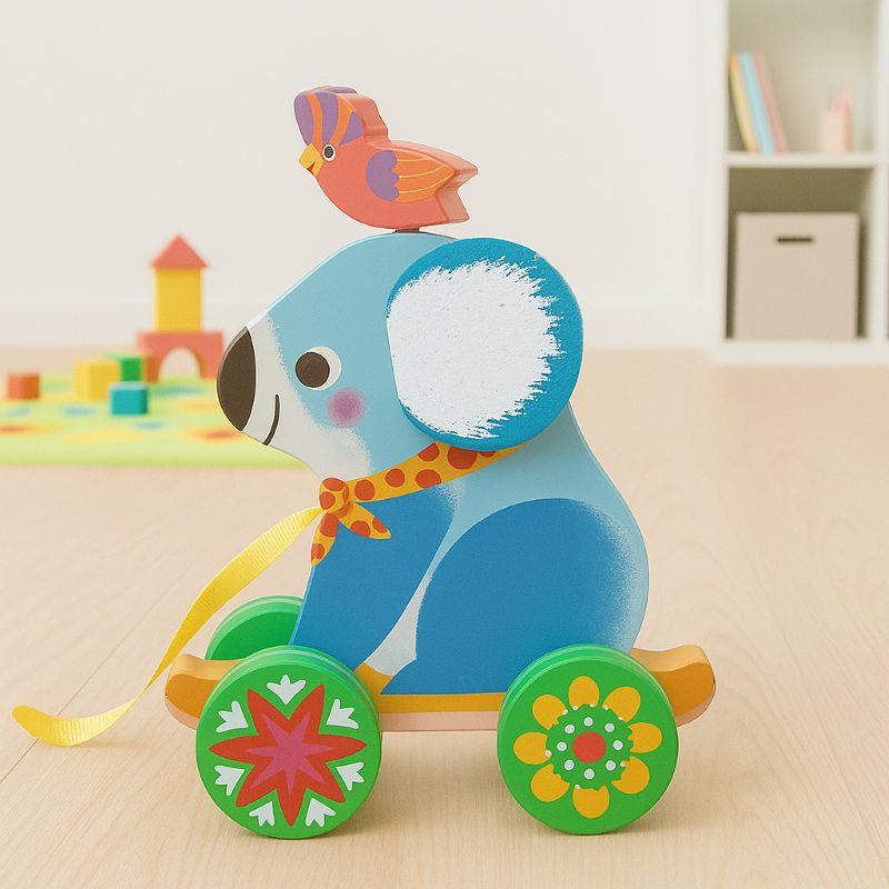 Djeco Otto Pull Along Toy – Wooden Animal Walker | VGUC | Toddler Fun - Image 4
