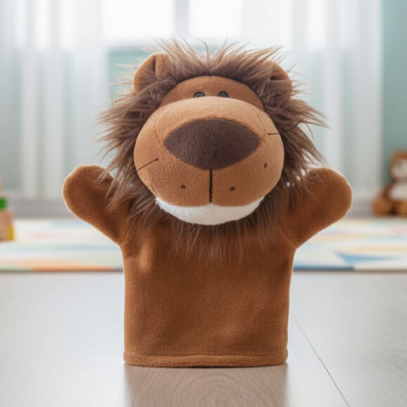 Lion Hand Puppet Plush Toy | Soft Velour | Kids Story Time Play | VGUC - Image 2