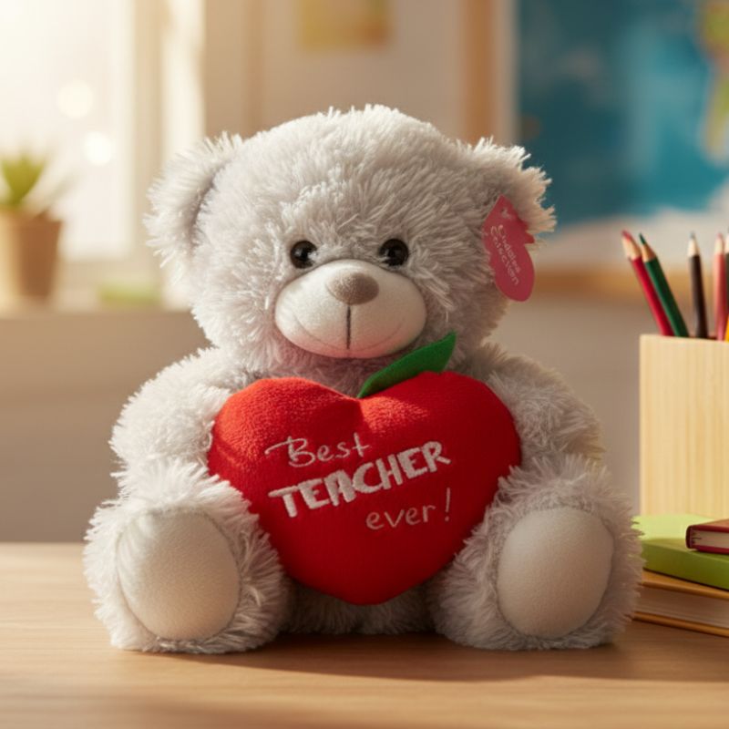 White Bear with Red Heart Plush | I Teddy Soft Toy | New with Tag - Image 2