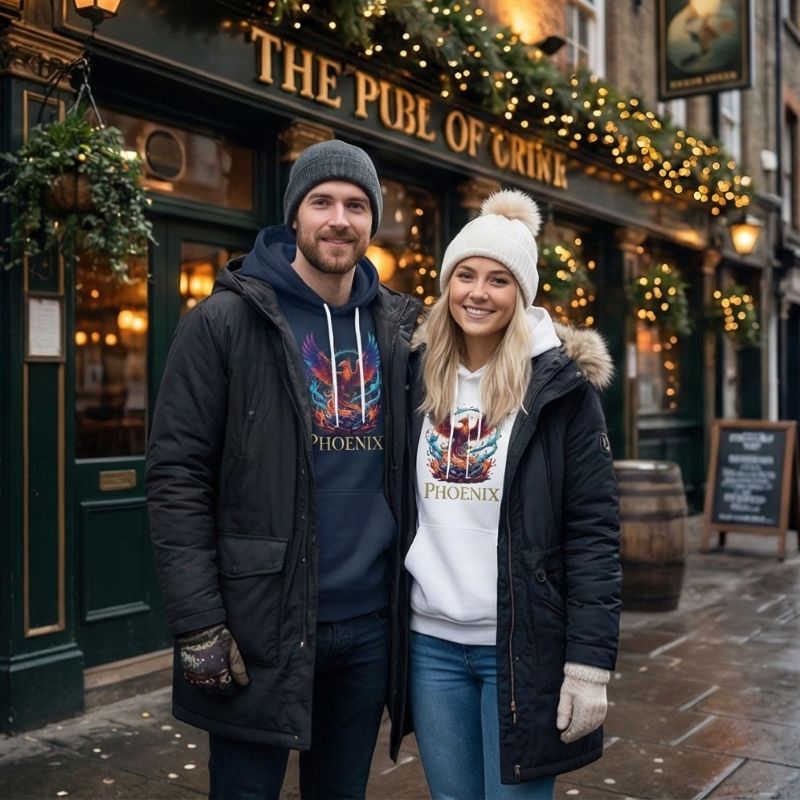 Phoenix Rising Hoodie | Mythical Fire Bird Design - Image 3