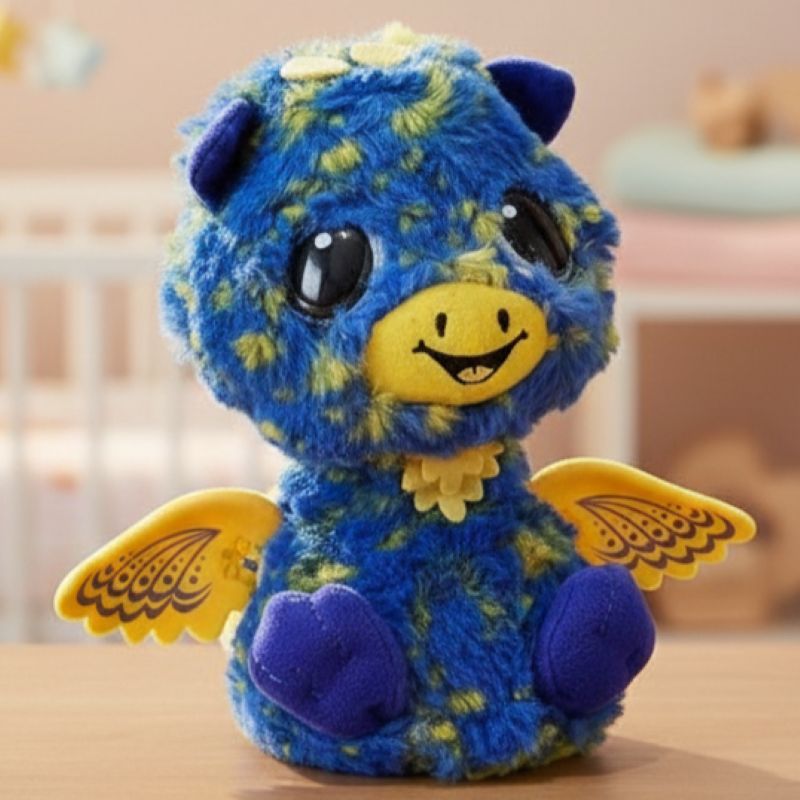 Hatchimals Twins Interactive Plush – Blue & Yellow -Giraven – VGC - Image 4