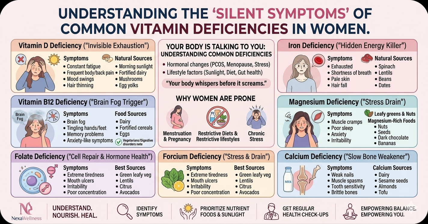 The Most Common Vitamin Deficiencies in Women — And Their Silent Symptoms