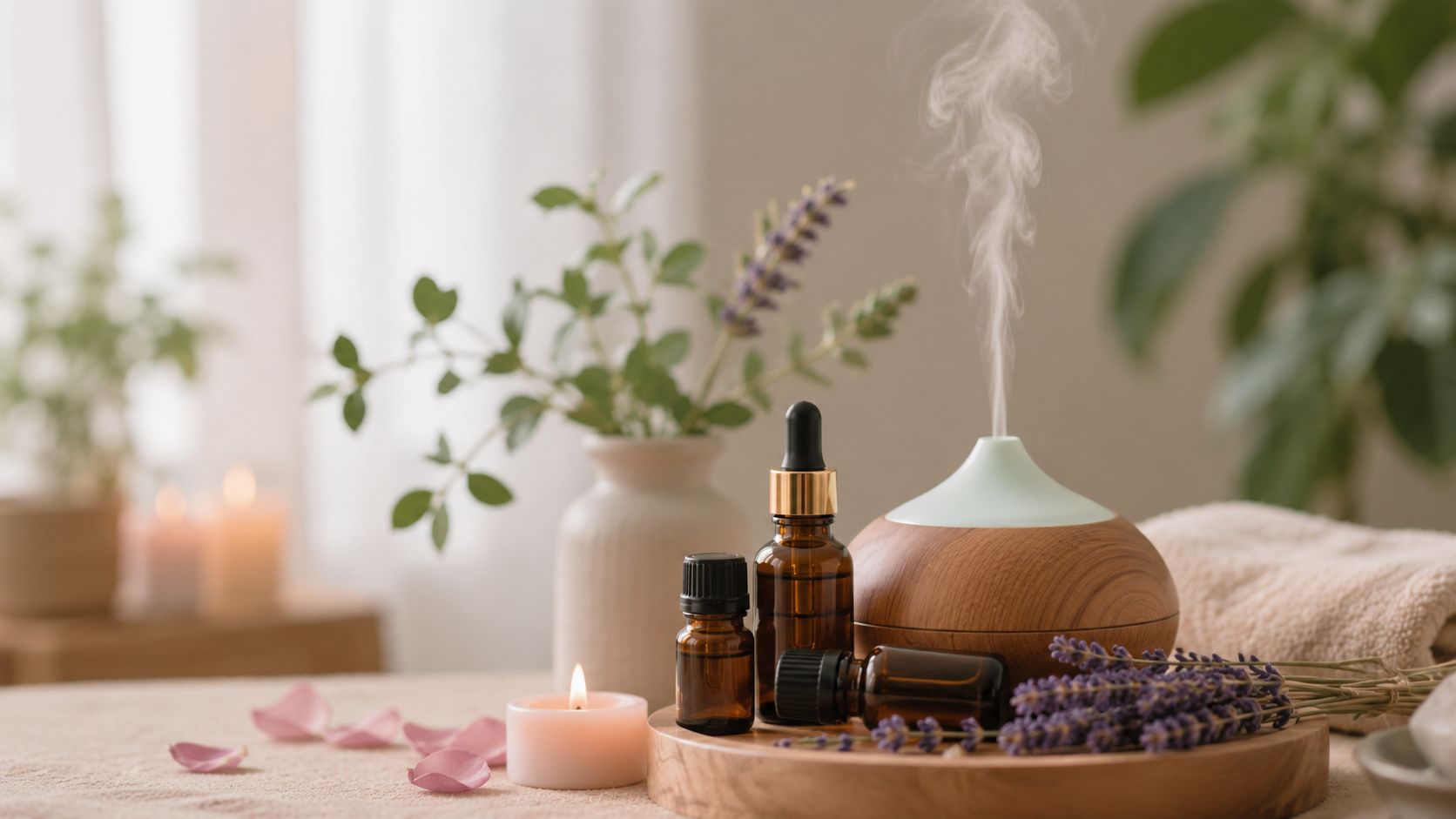 Woman with essential oils